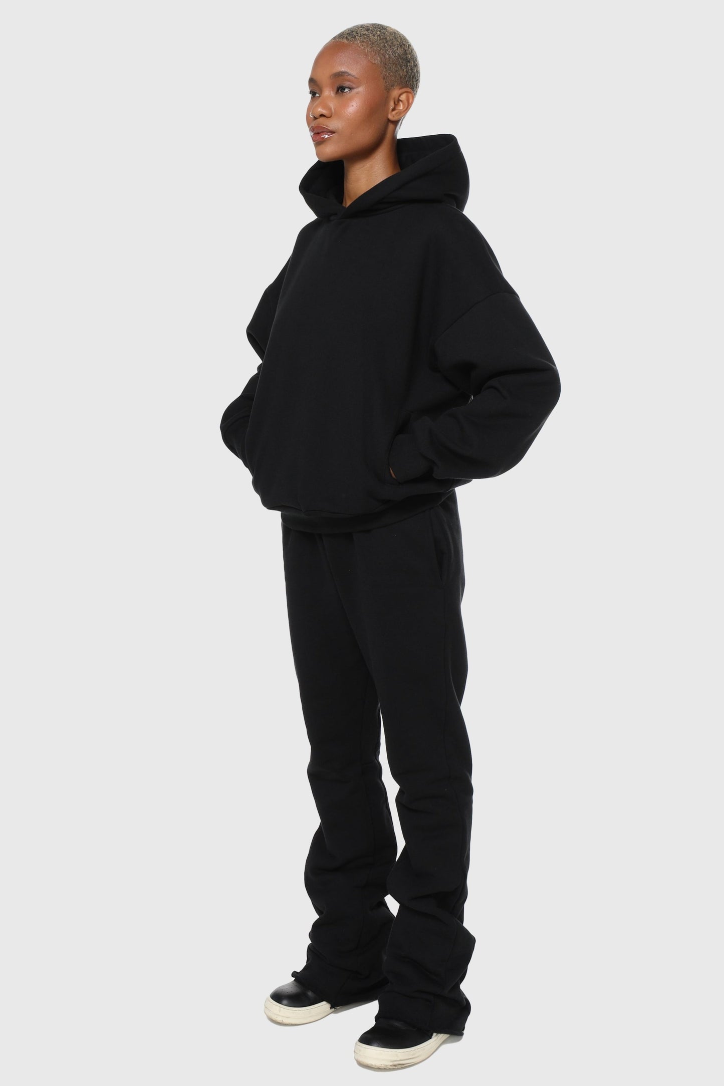 black organic cotton hoodie