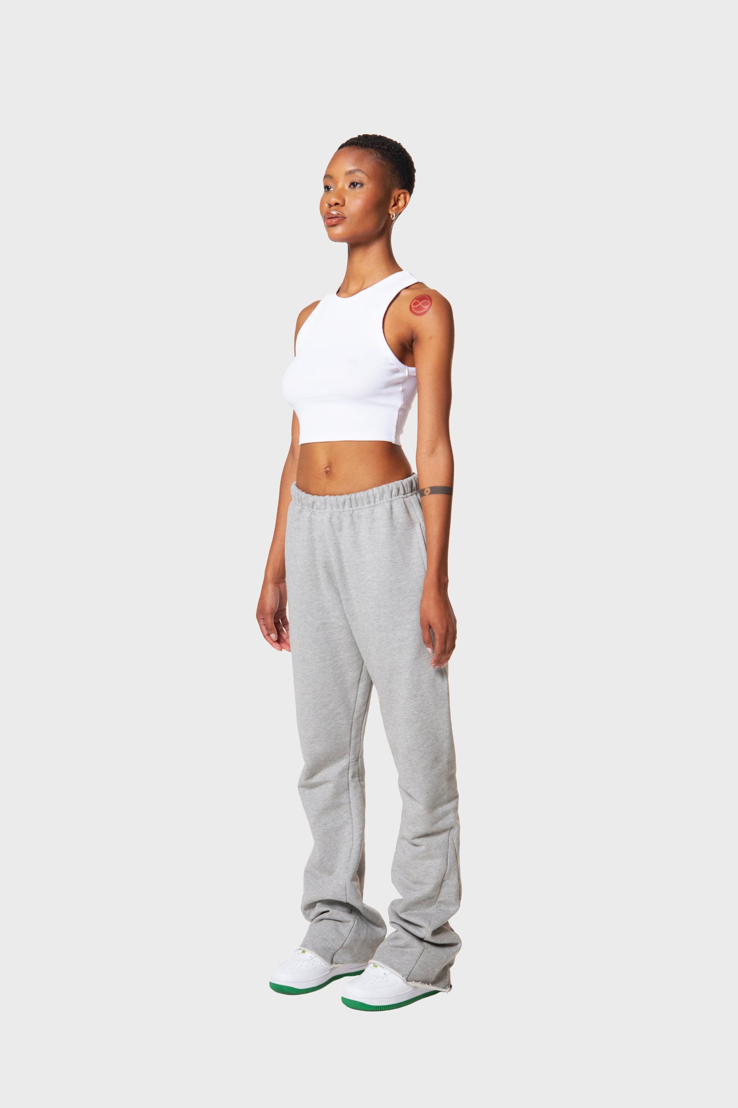 PURE GREY STACKED SWEATPANTS