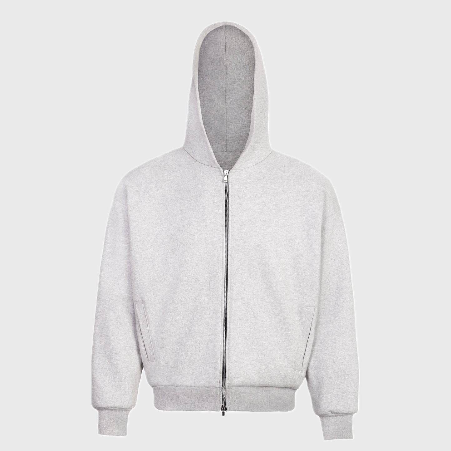 grey zip up hoodie