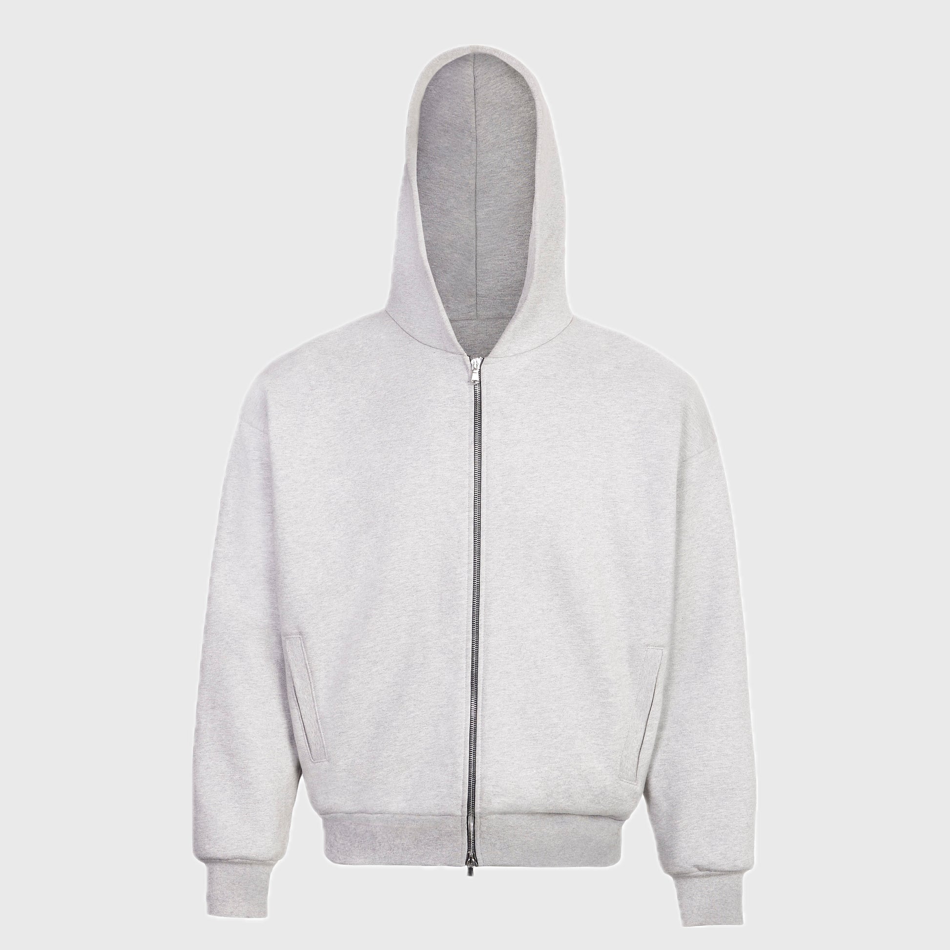 grey zip up hoodie