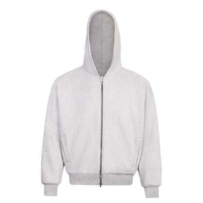 grey zip up hoodie