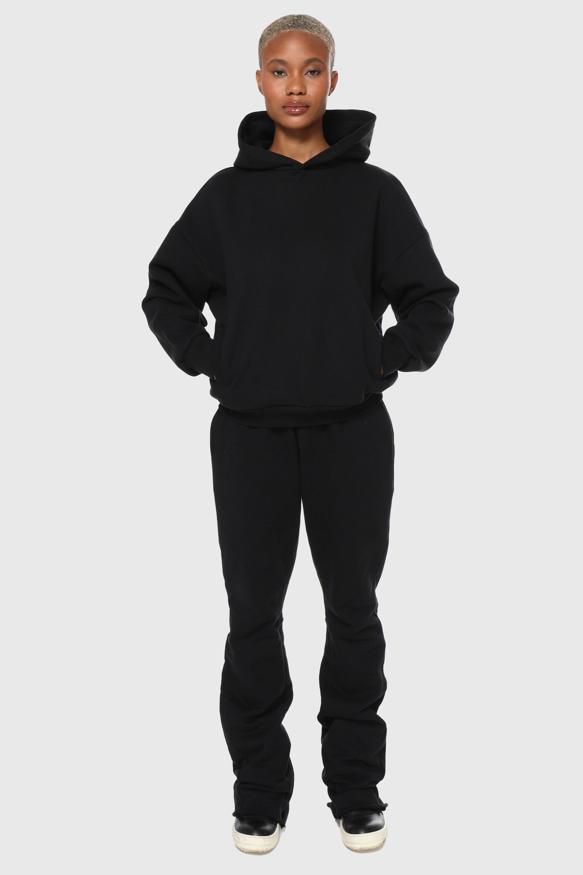 black organic cotton hoodie